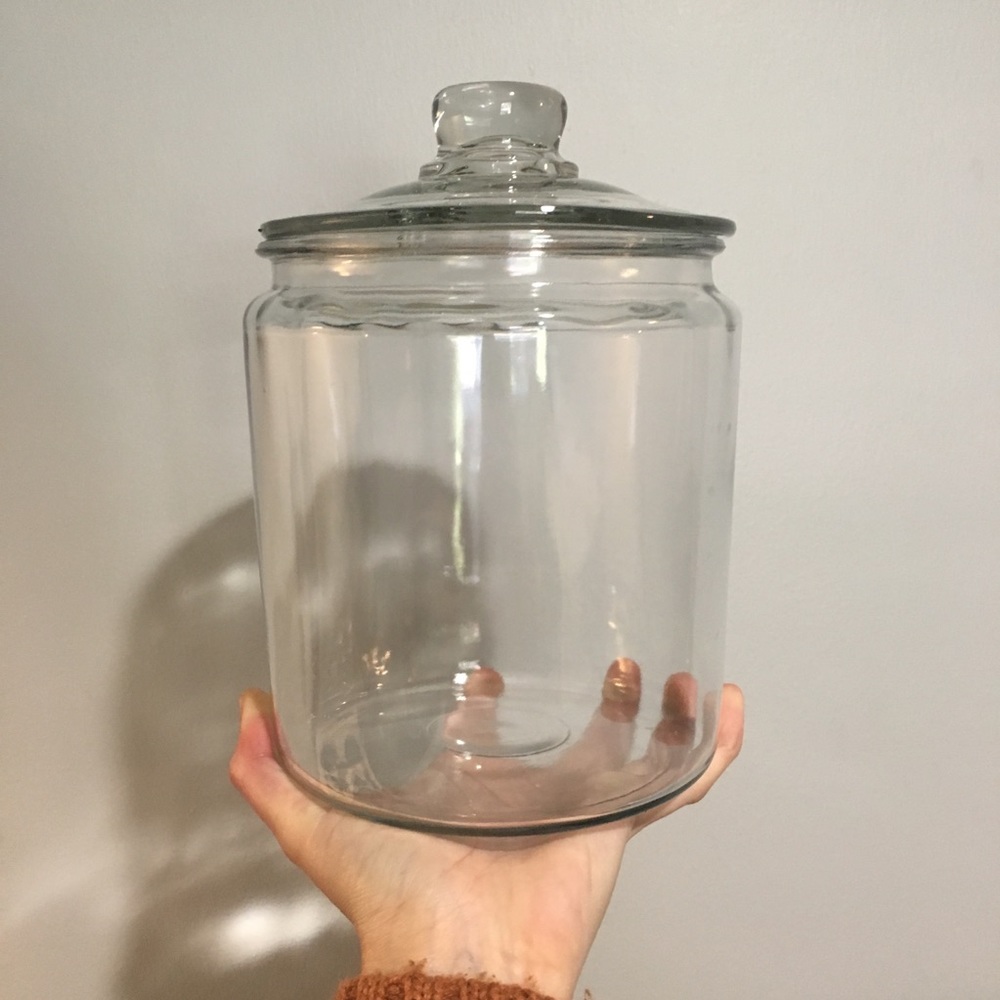 Glass jar with lid 1 gallon EUC